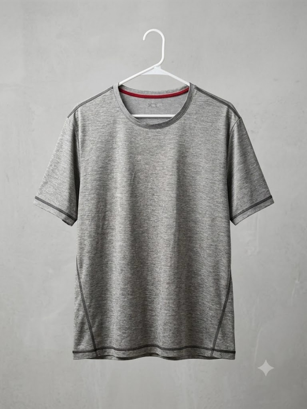 Men's Grey Performance Short-Sleeve Crew Tee